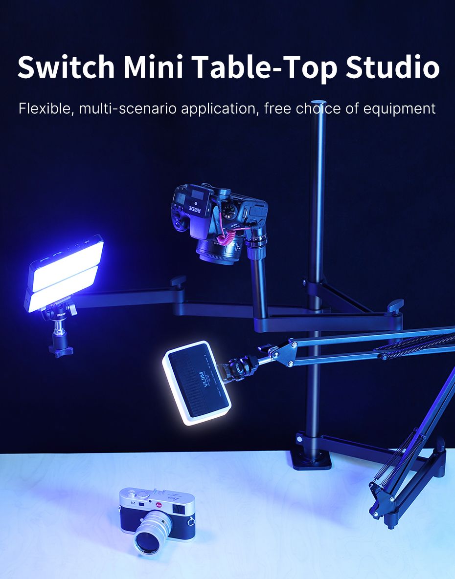 UURIG stolní ramena - držák světel, kamery a mikrofonu pro selfie natáčení a stream 3